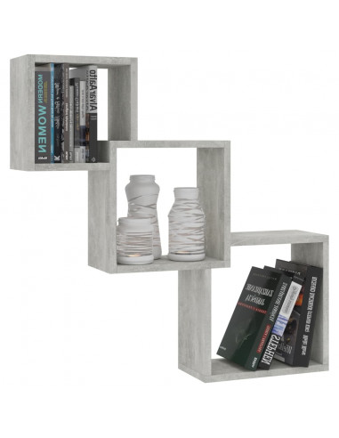 Mensole a Muro Cubiche Grigio Cemento 68x15x68cm Multistrato