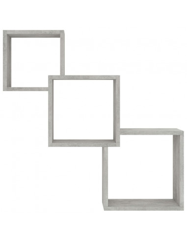 Mensole a Muro Cubiche Grigio Cemento 68x15x68cm Multistrato