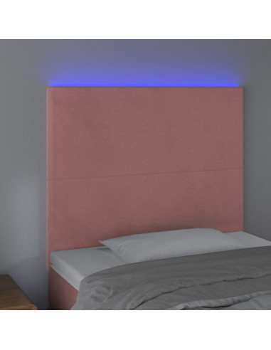 Testiera a LED Rosa 100x5x118/128 cm in Velluto