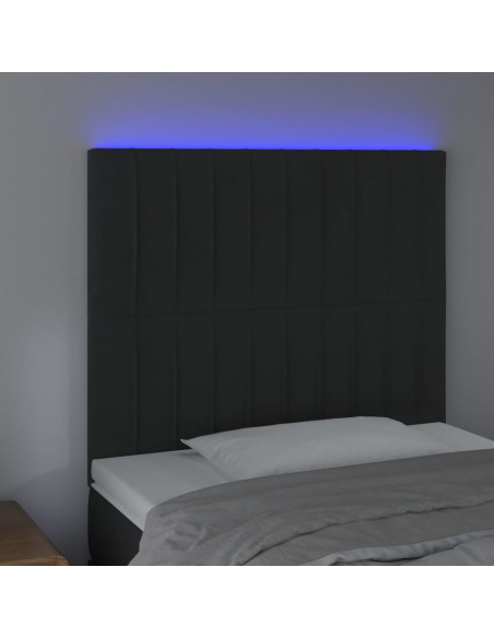 Testiera a LED Nera 100x5x118/128 cm in Velluto