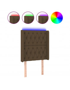 Testiera a LED Marrone Scuro 83x16x118/128 cm in Tessuto 2