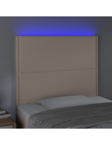 Testiera a LED Cappuccino 100x5x118/128 cm in Similpelle