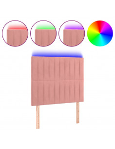 Testiera a LED Rosa 100x5x118/128 cm in Velluto 2