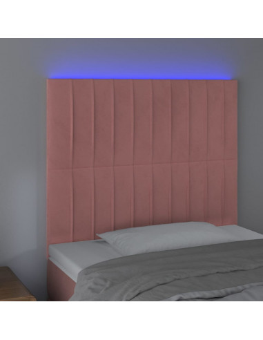 Testiera a LED Rosa 100x5x118/128 cm in Velluto