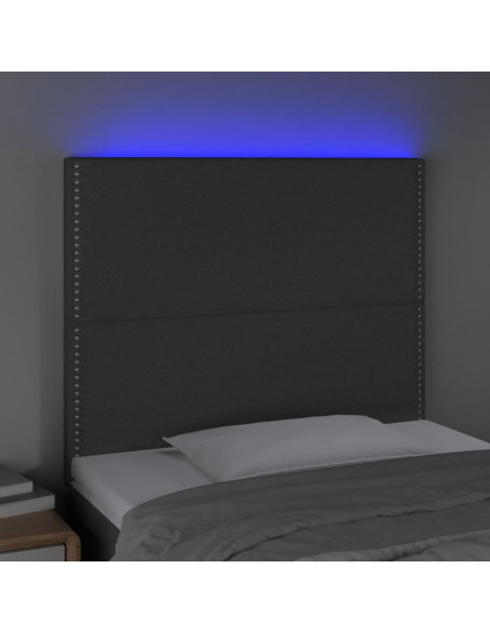 Testiera a LED GrigioScuro 100x5x118/128cm inTessuto