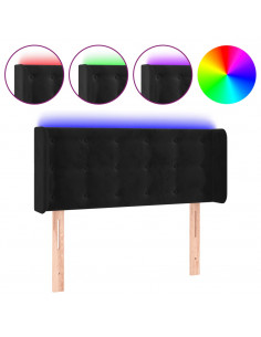 Testiera a LED Nera 93x16x78/88 cm in Velluto 2