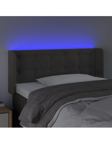 Testiera a LED Grigio Scuro 103x16x78/88 cm in Velluto