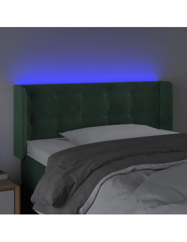 Testiera a LED Verde Scuro 103x16x78/88 cm in Velluto