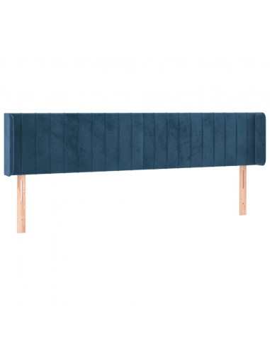Testiera a LED Blu Scuro 203x16x78/88 cm in Velluto