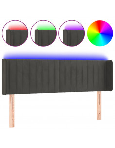 Testiera a LED Grigio Scuro 147x16x78/88 cm in Velluto 2
