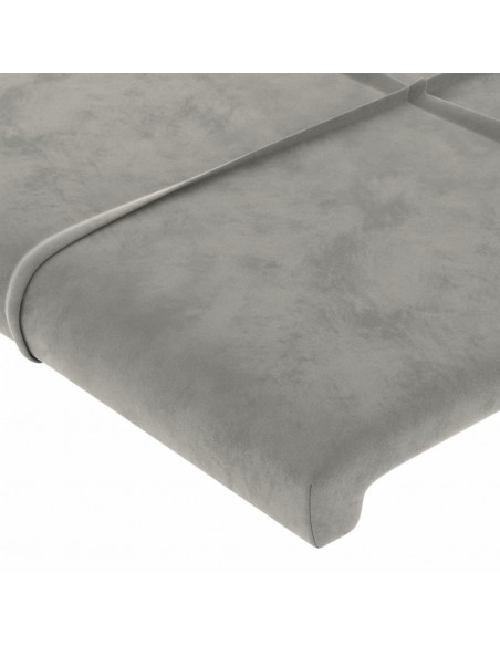 Testiera ad Orecchio Grigio Chiaro 203x16x78/88 cm in Velluto