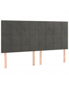 Testiere 4 pz Grigio Scuro 100x5x78/88 cm in Velluto 2