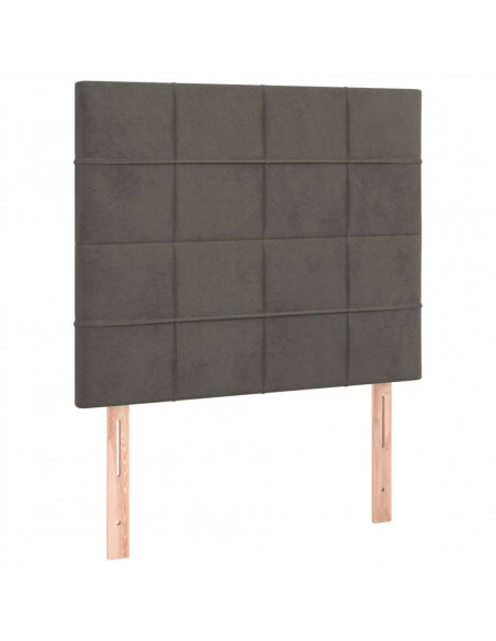Testiere 2 pz Grigio Scuro 100x5x78/88 cm in Velluto