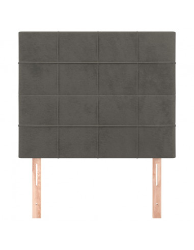 Testiere 2 pz Grigio Scuro 100x5x78/88 cm in Velluto