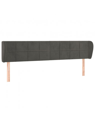 Testiera ad Orecchio Grigio Scuro 203x23x78/88 cm in Velluto