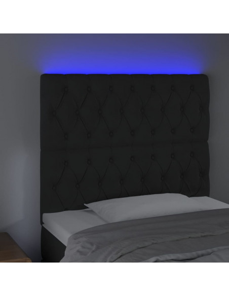 Testiera a LED Nera 100x7x118/128 cm in Velluto