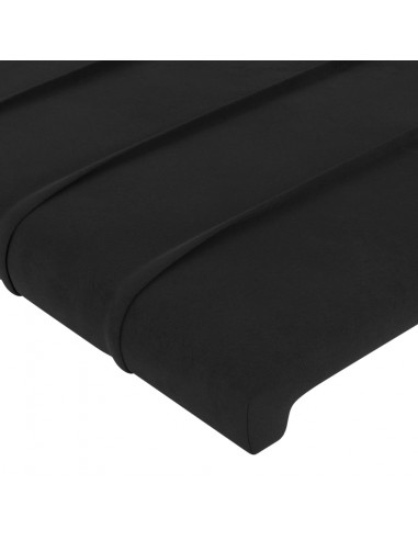 Testiera ad Orecchio Nera 183x16x78/88 cm in Velluto