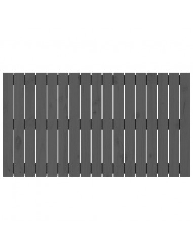 Testiera da Parete Grigia 108x3x60 cm in Legno Massello di Pino