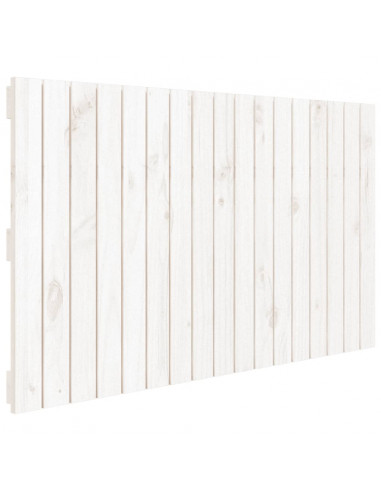 Testiera da Parete Bianca 108x3x60 cm in Legno Massello di Pino