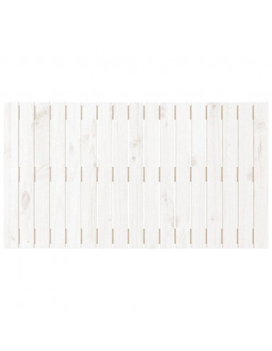 Testiera da Parete Bianca 108x3x60 cm in Legno Massello di Pino