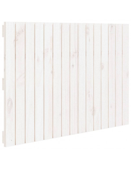 Testiera da Parete Bianca 95,5x3x60cm in Legno Massello di Pino