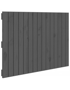 Testiera da Parete Grigia 95,5x3x60cm in Legno Massello di Pino 2