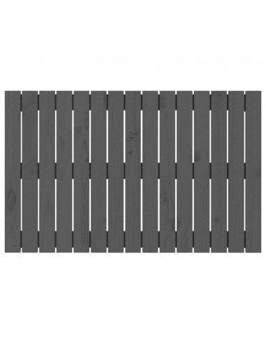 Testiera da Parete Grigia 95,5x3x60cm in Legno Massello di Pino