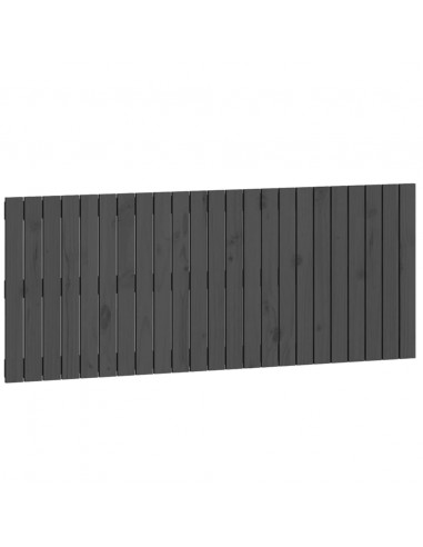 Testiera da Parete Grigia 147x3x60 cm in Legno Massello di Pino