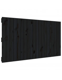 Testiera da Parete Nera 127,5x3x60 cm in Legno Massello di Pino 2