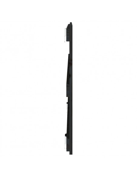 Testiera da Parete Nera 127,5x3x60 cm in Legno Massello di Pino