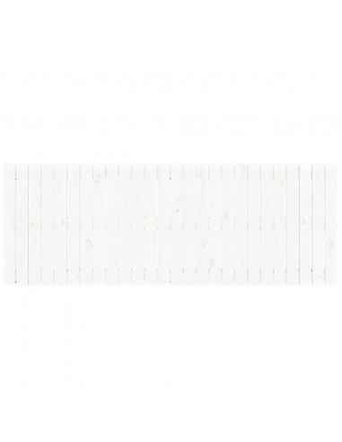 Testiera da Parete Bianca 166x3x60 cm in Legno Massello di Pino