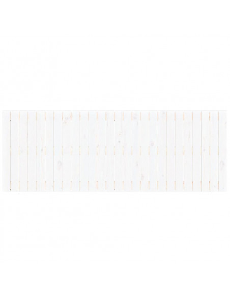 Testiera da Parete Bianca 166x3x60 cm in Legno Massello di Pino