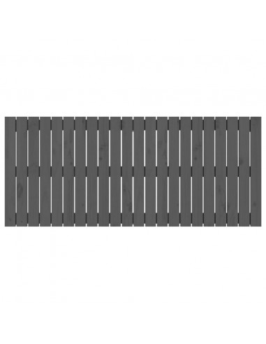 Testiera da Parete Grigia 140x3x60 cm in Legno Massello di Pino