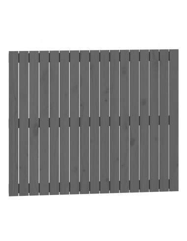 Testiera da Parete Grigia 108x3x90 cm in Legno Massello di Pino