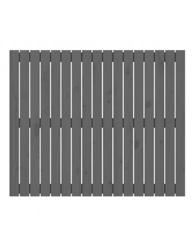 Testiera da Parete Grigia 108x3x90 cm in Legno Massello di Pino