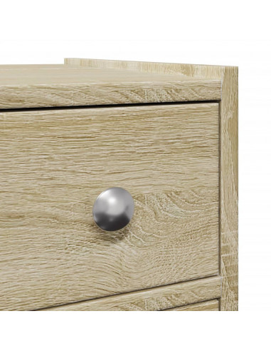 Armadietto da Bagno Stretto con Ruote Rovere Sonoma Truciolato