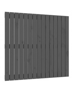 Testiera da Parete Grigia 95,5x3x90cm in Legno Massello di Pino 2