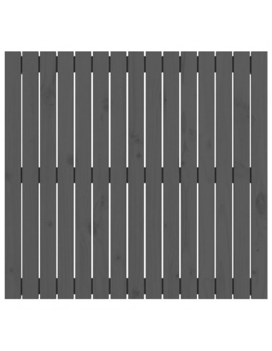 Testiera da Parete Grigia 95,5x3x90cm in Legno Massello di Pino