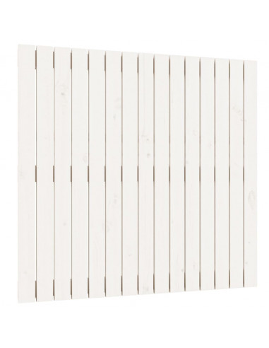 Testiera da Parete Bianca 95,5x3x90cm in Legno Massello di Pino