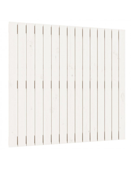 Testiera da Parete Bianca 95,5x3x90cm in Legno Massello di Pino