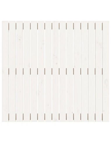 Testiera da Parete Bianca 95,5x3x90cm in Legno Massello di Pino