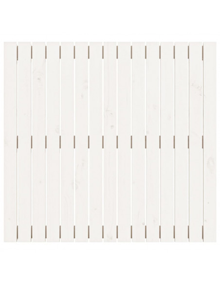 Testiera da Parete Bianca 95,5x3x90cm in Legno Massello di Pino