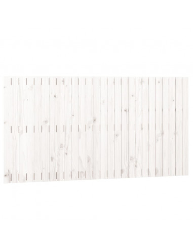 Testiera da Parete Bianca 166x3x90 cm in Legno Massello di Pino