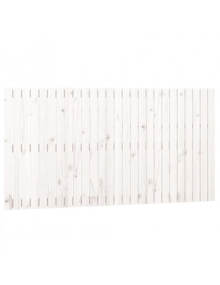 Testiera da Parete Bianca 166x3x90 cm in Legno Massello di Pino