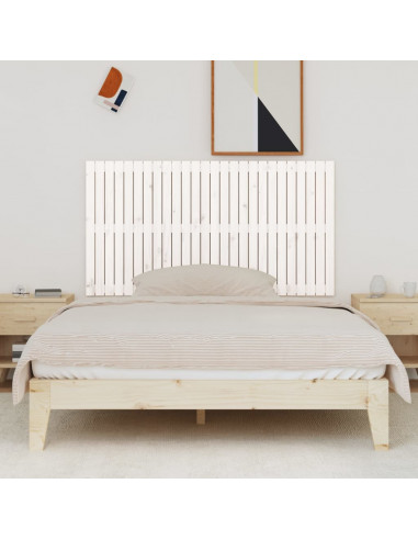 Testiera da Parete Bianca 166x3x90 cm in Legno Massello di Pino