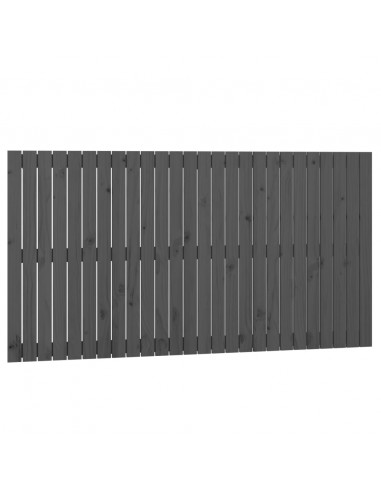 Testiera da Parete Grigia 166x3x90 cm in Legno Massello di Pino