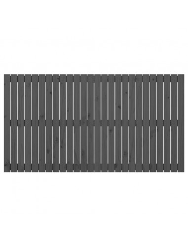 Testiera da Parete Grigia 166x3x90 cm in Legno Massello di Pino