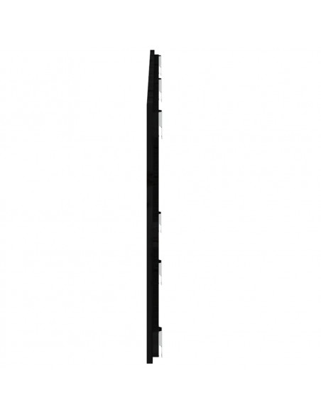 Testiera da Parete Nera 159,5x3x60 cm in Legno Massello di Pino