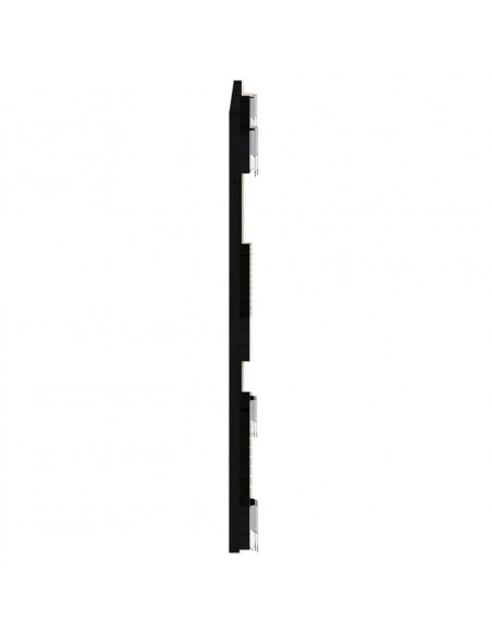 Testiera da Parete Nera 82,5x3x60 cm in Legno Massello di Pino