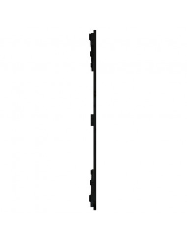 Testiera da Parete Nera 127,5x3x90 cm in Legno Massello di Pino